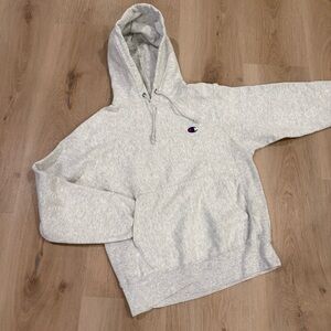 Champion Light Gray Men's Reverse Weave heavyweight Hoodie